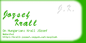 jozsef krall business card